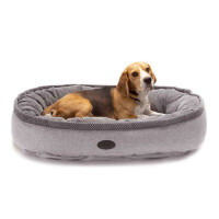 HARLEY & CHO (Харли энд Чо) Donut Soft Touch Gray - Овальный лежак для собак (серый) (100х70х21 см)