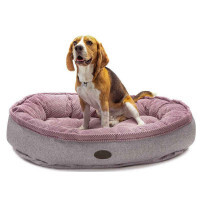 HARLEY & CHO (Харли энд Чо) Donut Soft Touch Pink - Овальный лежак для собак (розовый) (100х70х21 см)