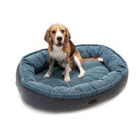 HARLEY & CHO (Харли энд Чо) Donut Soft Touch Ocean - Овальный лежак для собак (голубой) (100х70х21 см)