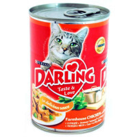 DARLING (Дарлінг) Консерви з куркою і зеленим горошком для кішок (400 г) в E-ZOO