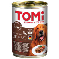 TOMi (Томі) 5 kinds of meat Супер - Консервований преміум корм для собак, консерви з 5-ма видами м’яса (400 г) в E-ZOO