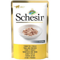 Schesir (Шезір) Tuna & Chicken - Консервований корм з м'ясом тунця і курячим філе для дорослих котів (шматочки в желе) (85 г) в E-ZOO