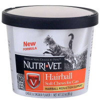 Nutri-Vet (Нутри-Вет) Hairball Soft Chews - Жевательные таблетки для выведения шерсти котов (85 г)