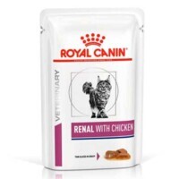 Royal Canin (Роял Канин) Renal with Chicken Feline - Консервированный корм с курицей для кошек при почечной недостаточности (кусочки в подливе) (85 г) в E-ZOO
