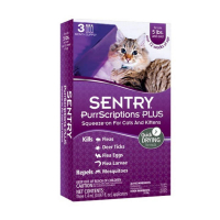 Sentry (Сентри) PurrScriptions Plus - Противопаразитарные капли для кошек весом от 2,2 кг от блох, клещей, гельминтов, 1 пипетка (1 пипетка)