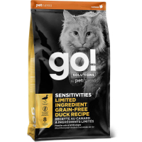 GO! (Гоу!) SOLUTIONS Sensitivities Limited Ingredient, Grain Free Duck Recipe - Сухой беззерновой корм со свежей уткой для котят и кошек с чувствительным пищеварением (7,26 кг)
