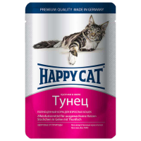 Happy Cat (Хэппи Кэт) Консервированный корм с тунцом для котов (кусочки в желе) (100 г) в E-ZOO