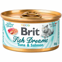 Brit (Брит) Fish Dreams Tuna & Salmon - Консервы с тунцом и лососем для кошек (80 г) в E-ZOO