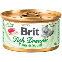 Brit (Брит) Fish Dreams Tuna & Squid - Консервы с тунцом и кальмаром для кошек (80 г) в E-ZOO