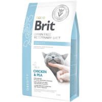 Brit GF Veterinary Diet (Бріт Ветерінарі Дієт) Cat Obesity - Беззернова дієта при надмірній вазі та ожирінні з куркою та горохом для котів (400 г) в E-ZOO
