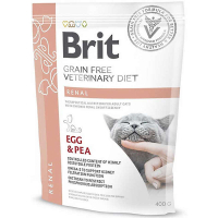 Brit GF Veterinary Diet (Брит Ветеринари Диет) Cat Renal - Беззерновая диета при хронической почечной недостаточности с яйцом и горохом для кошек (400 г) в E-ZOO
