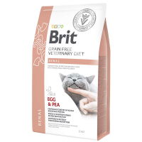 Brit GF Veterinary Diet (Брит Ветеринари Диет) Cat Renal - Беззерновая диета при хронической почечной недостаточности с яйцом и горохом для кошек (2 кг)