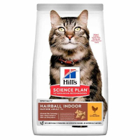 Hill's (Хиллс) Science Plan Hairball Indoor Mature Adult 7+ Cat Food with Chicken - Сухой корм с курицей для зрелых кошек, живущих в помещении + предотвращающий появление комков шерсти (1,5 кг)
