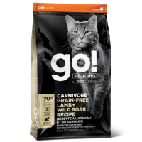 GO! (Гоу!) SOLUTIONS Carnivore Grain Free Lamb + Wild Boar Recipe (30/14) - Сухой беззерновой корм с ягненком и мясом дикого кабана для котят и взрослых кошек (1,36 кг)