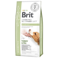 Brit GF Veterinary Diet (Брит Ветеринари Диет) Dog Diabetes - Беззерновая диета при сахарном диабете с идейкой и горохом для собак (12 кг)