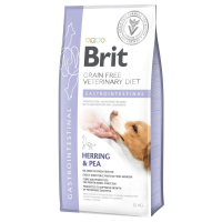 Brit GF Veterinary Diet (Брит Ветеринари Диет) Dog Gastrointestinal - Беззерновая диета при нарушениях пищеварения с селедкой, лососем, горохом для собак (12 кг)