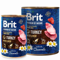 Brit Premium (Брит Премиум) by Nature Turkey with Liver - Консервированный корм с индейкой и индюшиной печенью для молодых собак (паштет) (400 г) в E-ZOO