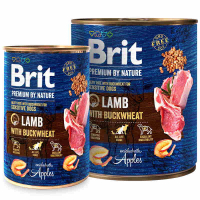 Brit Premium (Брит Премиум) by Nature Lamb with Buckwheat - Консервированный корм с ягненком и гречкой для собак (паштет) (800 г)
