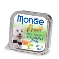 Monge (Монж) DOG FRUIT - Нежный паштет с лососем и кусочками груши для собак (100 г)