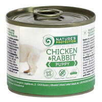 Nature's Protection (Нейчерес Протекшн) Puppy chicken & rabbit – Консервований корм з м'ясом курки і кролика для цуценят (200 г) в E-ZOO