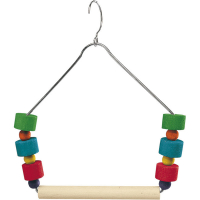 Ferplast (Ферпласт) Wooden Swing/Beads - Дерев'яна гойдалка з іграшками для папуг, канарок і екзотичних птахів (12,5x17,5 см) в E-ZOO