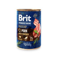 Brit Premium (Брит Премиум) by Nature Pork with Trachea - Консервированный корм со свининой и свиной трахеей для собак (паштет) (400 г)