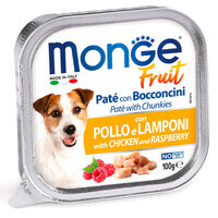 Monge (Монж) DOG FRUIT - Нежный паштет с курицей и малиной для собак (100 г) в E-ZOO