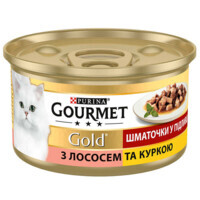 Gourmet (Гурмэ) Gold - Консервированный корм с лососем и цыпленком для взрослых кошек (кусочки в соусе) (85 г) в E-ZOO