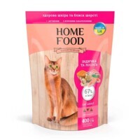 Home Food (Хоум Фуд) Сухий корм "Здорова шкіра і блиск шерсті "Індичка і лосось" для дорослих котів (10 кг) в E-ZOO