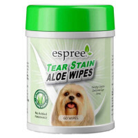 Espree (Еспрі) AloeTear Stain Wipes - Вологі серветки з рН-балансом, алое вера і ромашкою для догляду за очима собак (60 шт./уп.) в E-ZOO