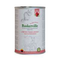 Baskerville (Баскервиль) Консервированный корм супер-премиум класса с ягнёнком, клюквой и кошачьей травой для пожилых и стареющих кошек с чувствительным пищеварением (400 г)