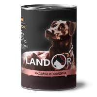 Landor (Ландор) Puppy All Breed Turkey&Beef - Консервований корм з індичкою і яловичиною для цуценят всіх порід (400 г) в E-ZOO