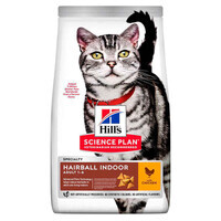 Hill's (Хиллс) Science Plan Hairball Indoor Adult Cat with Chicken - Сухой корм с курицей для взрослых кошек, живущих исключительно в домашних условиях (1,5 кг) в E-ZOO