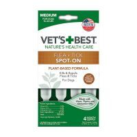 VET`S BEST (Ветс Бест) Flea&Tick Spot On Tubes Small - Засіб від бліх та кліщів для собак, 4 піпетки (7-18 кг) в E-ZOO