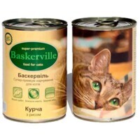 Baskerville (Баскервиль) Консервы для котов с курицей и рисом (400 г) в E-ZOO