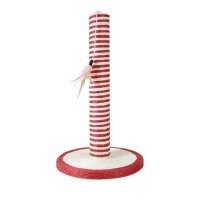 AnimAll (ЕнімАлл) Red White - Смугаста кігтеточка-стовпчик з пір'їнкою (30х30х47 см)