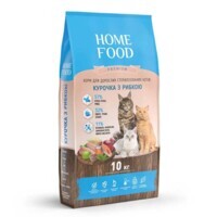 Home Food (Хоум Фуд) Полнорационный корм «Курочка с рыбкой» для стерилизованных котов (10 кг) в E-ZOO