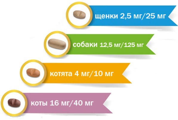 Цветная кодировка Милпразон Плюс